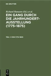 Book cover of Von 1775–1820 by Richard Hamann