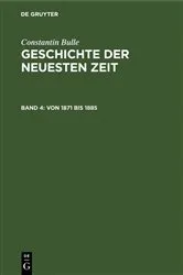 Book cover of Von 1871 bis 1885 (2nd ed.) by Constantin Bulle