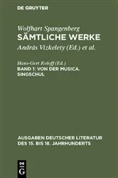 Book cover of Von der Musica. Singschul by Wolfhart Spangenberg