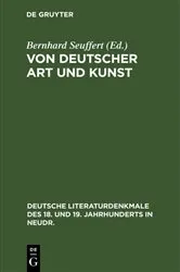 Book cover of Von deutscher Art und Kunst by Unknown