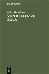 Book cover of Von Keller zu Zola by Fritz Mauthner