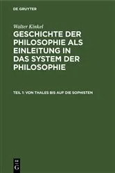 Book cover of Von Thales bis auf die Sophisten by Walter Kinkel