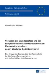 Book cover of Vorgaben des Grundgesetzes und der Europaeischen Menschenrechtskonvention fuer einen Rechtsschutz gegen ueberlange Gerichtsverfahren by Manuel Julius Schubert