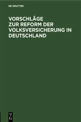 Book cover of Vorschläge zur Reform der Volksversicherung in Deutschland by Unknown