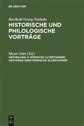 Book cover of Vorträge über römische Alterthümer by Meyer Isler