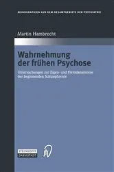 Book cover of Wahrnehmung der frühen Psychose by Martin Hambrecht
