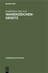 Book cover of Warenzeichengesetz (5th ed.) by Unknown