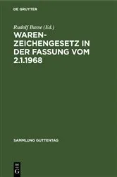 Book cover of Warenzeichengesetz in der Fassung vom 2.1.1968 (4th ed.) by Unknown