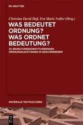 Book cover of Was bedeutet Ordnung - was ordnet Bedeutung? by Christian David Haß