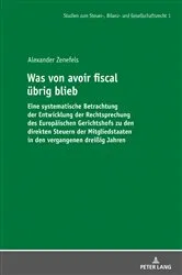 Book cover of Was von avoir fiscal uebrig blieb by Unknown