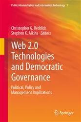Book cover of Web 2.0 Technologies and Democratic Governance by Christopher G. Reddick
