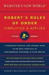 Book cover of Webster's New World: Robert's Rules of Order by Robert McConnell Productions