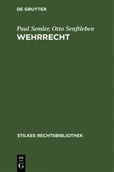 Book cover of Wehrrecht by Paul Semler