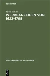 Book cover of Werbeanzeigen von 1622–1798 by Unknown