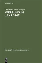 Book cover of Werbung im Jahr 1947 by Christiane Adam-Wintjen