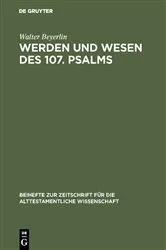 Book cover of Werden und Wesen des 107. Psalms by Unknown