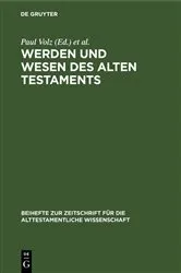 Book cover of Werden und Wesen des Alten Testaments by Unknown