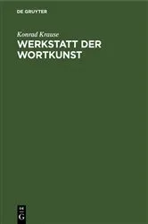 Book cover of Werkstatt der Wortkunst by Konrad Krause