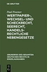 Book cover of Wertpapier-, Wechsel- und Scheckrecht, Seerecht, handelsrechtliche Nebengesetze (2nd ed.) by Paul Posener