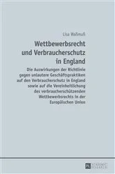 Book cover of Wettbewerbsrecht und Verbraucherschutz in England by Lisa Waßmuß