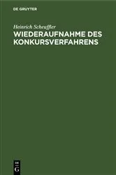 Book cover of Wiederaufnahme des Konkursverfahrens by Heinrich Scheuffler