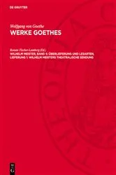 Book cover of Wilhelm Meister, Band 5: Überlieferung und Lesarten, Lieferung 1: Wilhelm Meisters Theatralische Sendung by Renate Fischer-Lamberg