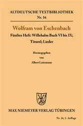 Book cover of Willehalm Buch VI bis IX; Titurel; Lieder by Wolfram von Eschenbach