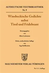 Book cover of Winsbeckische Gedichte nebst Tirol und Fridebrant (3rd ed.) by Albert Leitzmann