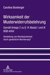 Book cover of Wirksamkeit der Musterwiderrufsbelehrung by Carolina Boxberger