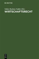 Book cover of Wirtschaftsrecht by Volker Boehme-Neßler