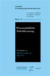 Book cover of Wissenschaftliche Politikberatung by Martin Leschke