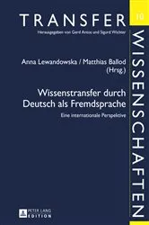 Book cover of Wissenstransfer durch Deutsch als Fremdsprache by Gerd Antos