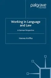 Book cover of Working in Language and Law by H. Kniffka