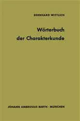 Book cover of Wörterbuch der Charakterkunde (4th ed.) by B. Wittlich