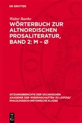 Book cover of Wörterbuch zur altnordischen Prosaliteratur, Band 2: M – Ø by Walter Baetke