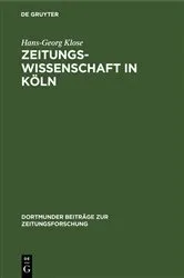Book cover of Zeitungswissenschaft in Köln by Unknown