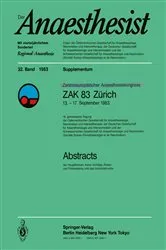 Book cover of ZentraleuropÃ´ischer Anaesthesiekongress ZAK 83 ZÃ¼rich by E. R. Schmidt