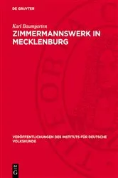 Book cover of Zimmermannswerk in Mecklenburg by Karl Baumgarten