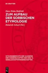 Book cover of Zum Aufbau der sorbischen Etymologie by Hans Holm Bielfeldt