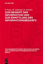 Book cover of Zum Begriff der Information und zur Ermittlung des Informationsbedarfs by Unknown