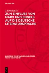 Book cover of Zum Einfluß von Marx und Engels auf die deutsche Literatursprache by J. Schildt
