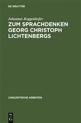 Book cover of Zum Sprachdenken Georg Christoph Lichtenbergs by Unknown