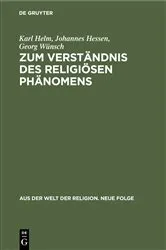 Book cover of Zum Verständnis des religiösen Phänomens by Unknown