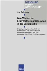 Book cover of Zum Wandel der Geschlechterrepräsentationen in der Sozialpolitik by Ute Behning