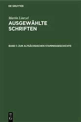 Book cover of Zur altsächsischen Stammesgeschichte by Martin Lintzel
