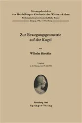 Book cover of Zur Bewegungsgeometrie auf der Kugel by W. Blaschke