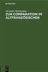 Book cover of Zur Comparation im Altfranzösischen by Alexander Hammesfahr