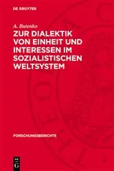 Book cover of Zur Dialektik von Einheit und Interessen im sozialistischen Weltsystem by A. Butenko
