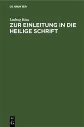 Book cover of Zur Einleitung in die Heilige Schrift by Ludwig Blau