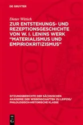 Book cover of Zur Entstehungs- und Rezeptionsgeschichte von W. I. Lenins Werk „Materialismus und Empiriokritizismus“ by Dieter Wittich